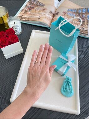 Tiffany & Co Elsa Peretti Diamond Band Ring 18K Rose Gold Size 5